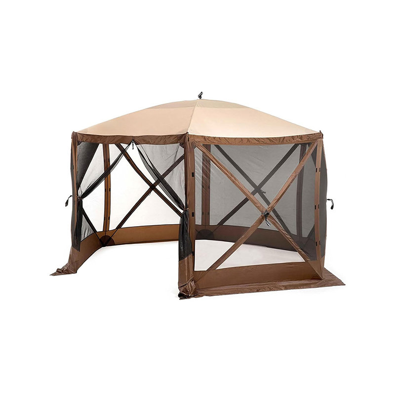 Hexagon campingskärmshus och rum