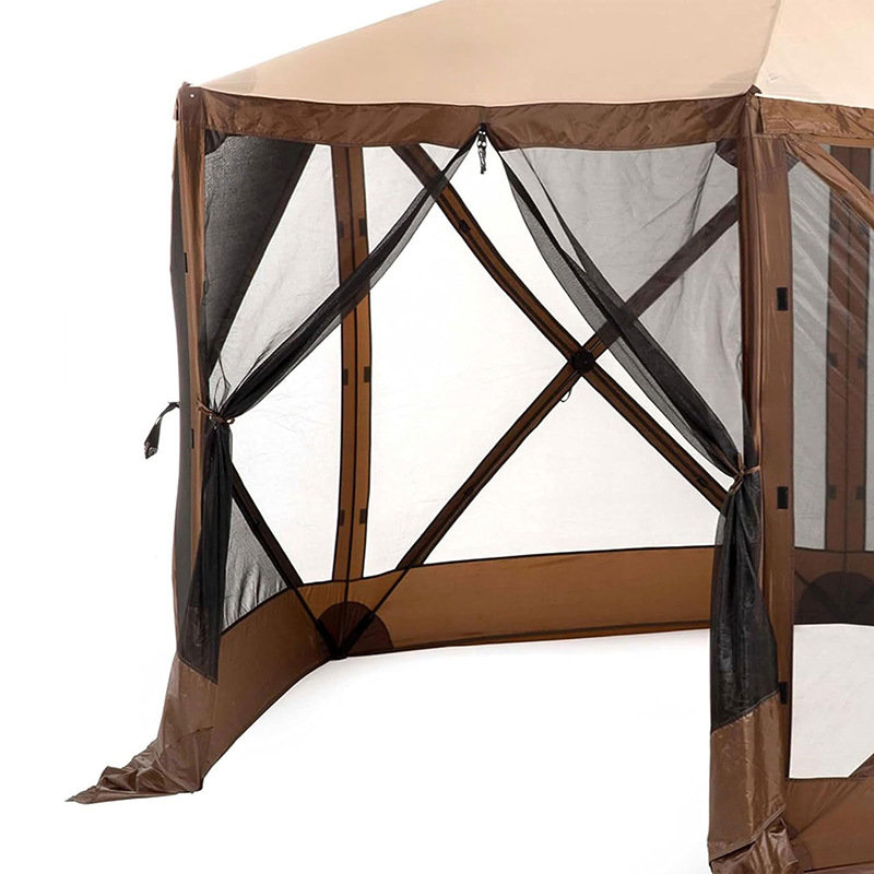Hexagon campingskärmshus och rum