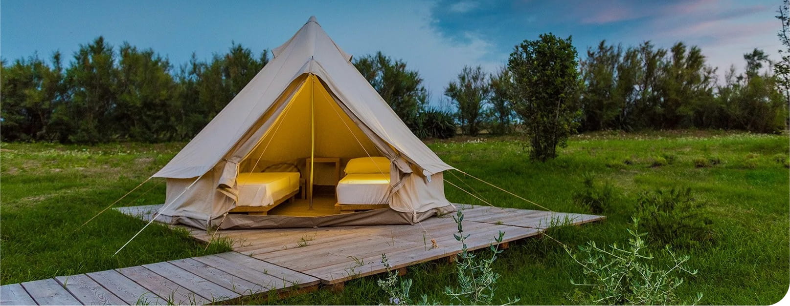 Campingskärmshus och rum
