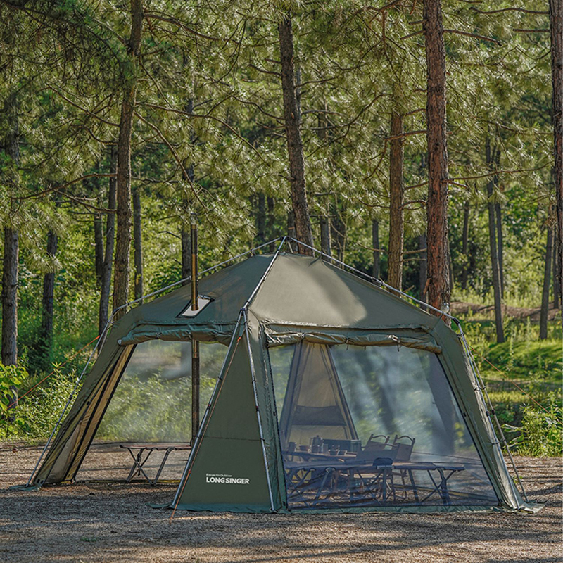 Snabböppen tält